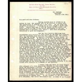 Letter to Secretaries from Rev. James Buller