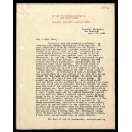 Letter to Secretaries from Rev. C. Creed