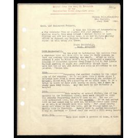 Letter to Secretaries from Rev. S. Ironside