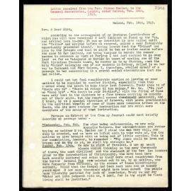 Letter to General Secretaries from Rev. Gideon Smales