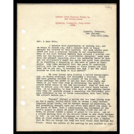 Letter to Secretaries from Charles Creed