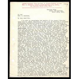 Letter and plan of Circuit schedule to Rev. J. Beecham from Rev. H. Hanson Turton
