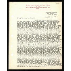 Letter to Secretaries from Rev. W. Woon