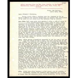 Letter to General Secretaries from Rev. Thos Buddle