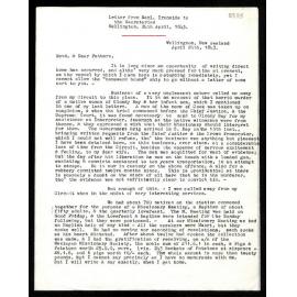 Letter to Secretaries from Saml. Ironside