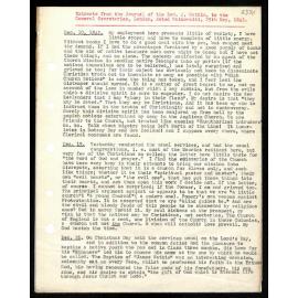 Journal extracts to General Secretaries from Rev. J. Watkin