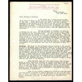 Letter to Secretaries from Rev. T. Buddle