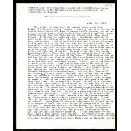 Speech “Verbatim copy of Te Rauparaha’s speech before Commissioner Spain”