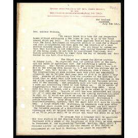 Letter to Secretaries from Rev. James Buller