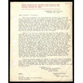 Letter to General Secretaries from Rev. James Wallis