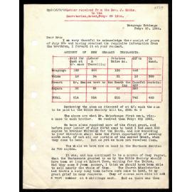 Letter to Secretaries from Rev. J. Hobbs