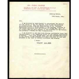 Letter to Rev. J. Beecham from J. W. Hope