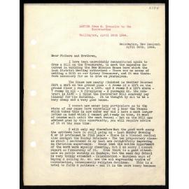 Letter to Secretaries from S. Ironside