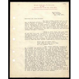 Letter to Secretaries from Rev. S. Ironside