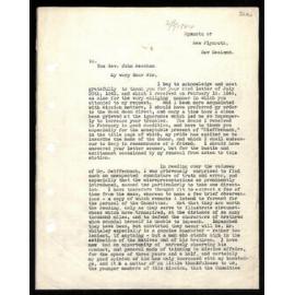 Letter to Rev. John Beecham from H. Hanson Turton