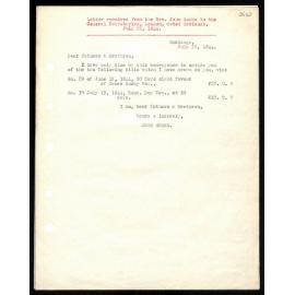 Letter to General Secretaries from Rev. John Hobbs