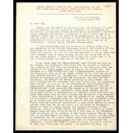 Letter to Rev. John Beecham from Rev. John Whiteley