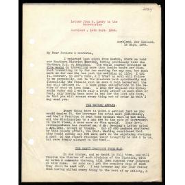 Letter to Secretaries from W. Lawry