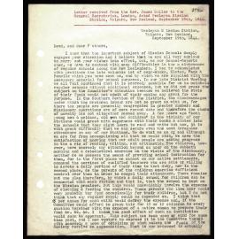 Letter to General Secretaries from Rev. James Buller