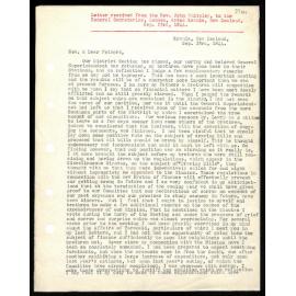Letter to General Secretaries from Rev. John Whiteley
