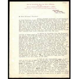 Letter to Secretaries from Rev. W. Lawry