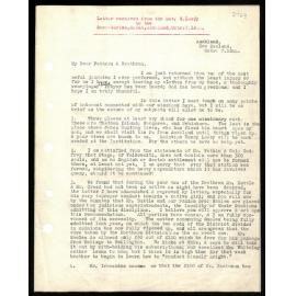 Letter to Secretaries from Rev. W. Lawry