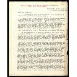 Letter to Missionary Secretaries from Rev. C. Creed