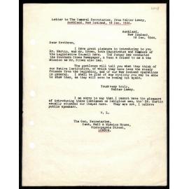 Letter to General Secretaries from Walter Lawry