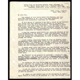Letter to Rev. Walter Lawry from Governor-General Robt. Fitz-Roy