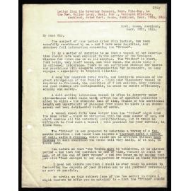 Letter to Rev. Walter Lawry from Governor-General Robt. Fitz-Roy