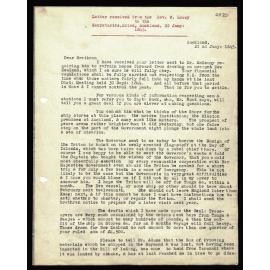Letter to Secretaries from Rev. W. Lawry