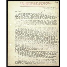 Letter to General Secretaries from Rev. John Skevington