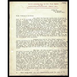 Letter to Secretaries from Rev. Thom Buddle