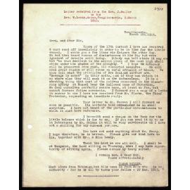 Letter to Rev. W. Lawry from Rev. J. Buller