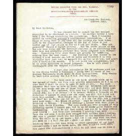 Letter to Secretaries from Rev. W. Lawry