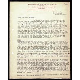 Letter in diary form to Secretaries from Rev. J. Buller