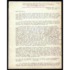 Letter to General Secretaries from Rev. Walter Lawry