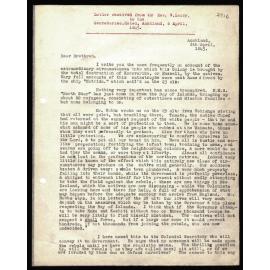 Letter to Secretaries from Rev. W. Lawry