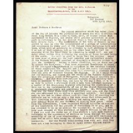 Letter to Secretaries from Rev. J. Wallis