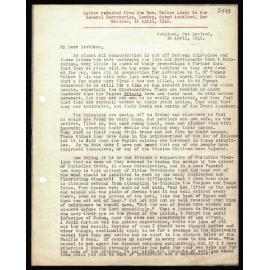 Letter to General Secretaries from Rev. Walter Lawry
