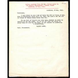 Letter to General Treasurers from Rev. Walter Lawry