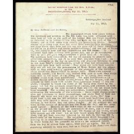 Letter to Secretaries from Rev. W. Woon
