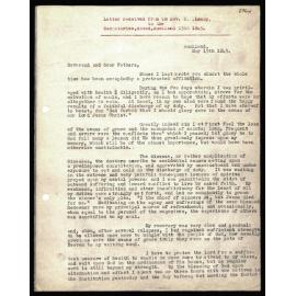 Letter to Secretaries from Rev. H. Lawry