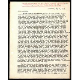 Letter to General Secretaries from Rev. Walter Lawry