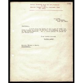 Letter to Messrs. Turner and Scott, Auckland, from Rev. W. Lawry