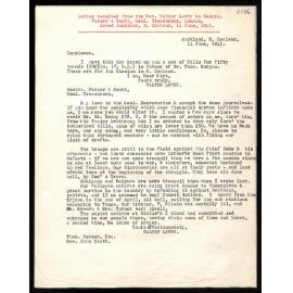 Letter to Messrs. Farmer and Scott, General Treasurers, from Rev. Walter Lawry