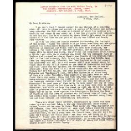 Letter to General Secretaries from Rev. Walter Lawry