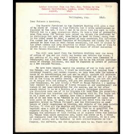 Letter and Journal extracts to General Secretaries from Rev. Jas Watkin
