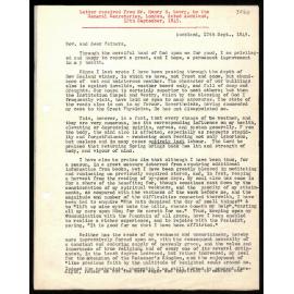 Letter to General Secretaries from Mr. Henry H. Lawry