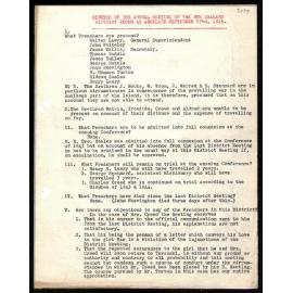Minutes of Annual Meeting of the New Zealand District, to Secretaries from W. Lawry